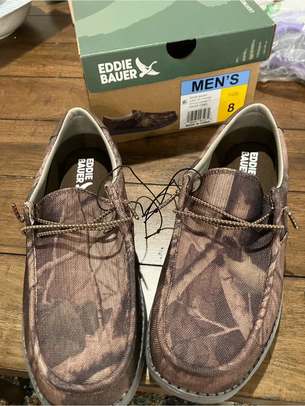 Eddie Bauer Men's Camouflage Lace-Up Casual Shoe - Brown/Gray Sz 8
